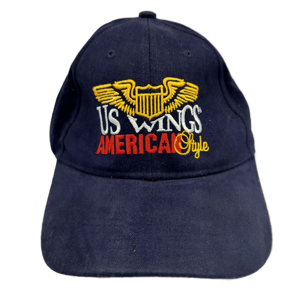 US Wings American Style Navy Blue Baseball Cap Hat Adjustable Patriotic Eagle